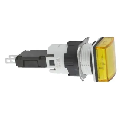 Lampa Pilot Patrata Ø 16, Galbena, Led Integral, 24 V, Conectori Faston