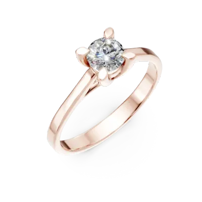 Inel de logodna din aur roz cu diamant de 0.3ct