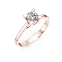 Inel de logodna din aur roz cu diamant de 0.3ct