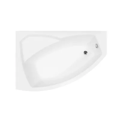 Cada baie asimetrica cu sezut, acril, 150 x 95 cm, orientare stanga, Besco Rima