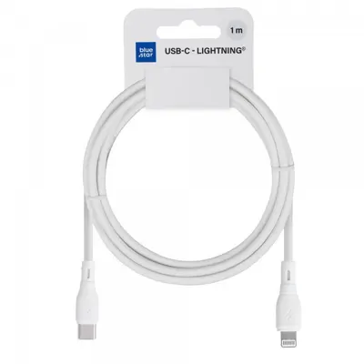 Cablu Date si Incarcare USB-C - Lightning Blue Star Eco, 27W, 1m, Alb