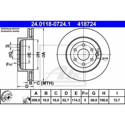 Disc frana ATE 24.0118-0724.1