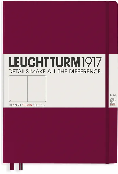 Agenda Leuchtturm1917 Master Slim - A4+, pagini albe, Port Red
