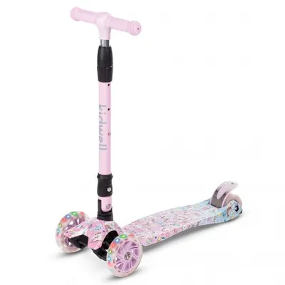 Trotineta pentru copii Kidwell Vento Unique pliabila, cu suspensie, roti cu led, ghidon din aluminiu reglabil, greutate admisa 50 kg, varsta 3 ani+