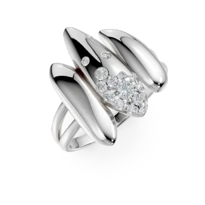 Inel din aur alb cu diamante de 0.19ct