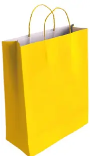 Pungă cadou IPA - Kraft, galben, L