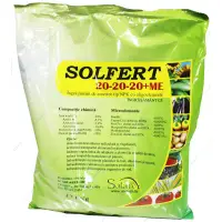 Solfert 20-20-20+ME 1 kg, ingrasamant foliar echilibrat tip NPK+ microelemente (Bor, Cupru, Fier, Mangan, Molibden, Zinc), stimuleaza dezvoltarea radiculara si vegetativa, imbunatateste calitatea si cantitatea productiei - Default Title