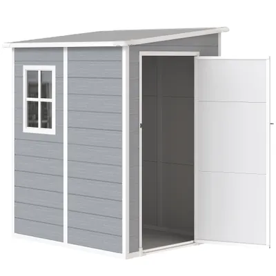 Outsunny Magazie din metal pentru gradina, Gri