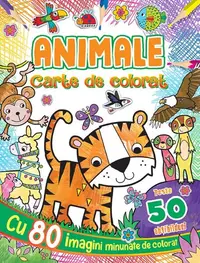 Animale. Carte de colorat cu peste 50 abțibilduri - Paperback brosat