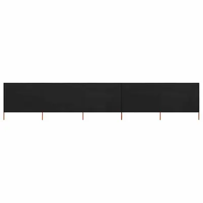 vidaXL Paravan anti-vânt cu 5 panouri, negru, 600 x 160 cm, textil
