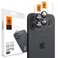 Folie de protectie Camera Spate Spigen GlastR EZ FIT Optik Pro pentru Apple iPhone 17 / 16 Plus / 16, Sticla Securizata, Set 2 bucati, Neagra AGL07921