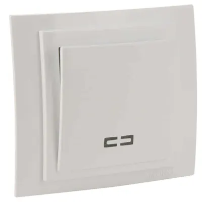 Intrerupator simplu cu LED, LARISSA, ingropat/ST, alb