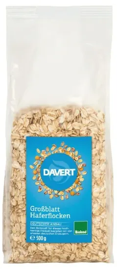 Fulgi de ovăz bio, mari, 500 g, Davert