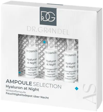 Set fiole pentru noapte cu Acid Hialuronic Hyaluron at Night, 3 x 3ml, Dr.Grandel