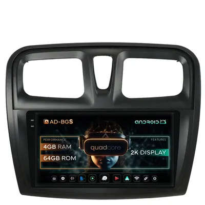 Navigatie 2K Dacia Logan Sandero, Android, S-Quadcore 4GB RAM + 64GB ROM, 9.5 Inch - AD-BGS90042K+AD-BGRKIT375