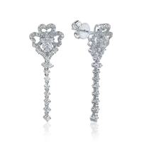 Cercei din aur alb cu diamante baguette de 1.264ct