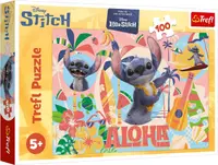 Puzzle Trefl cu 100 de piese - Stitch și prietenii în acțiune