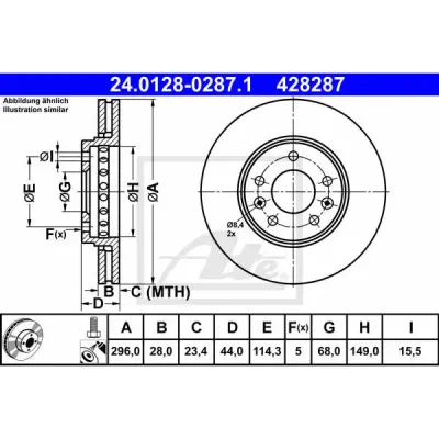Disc frana ATE 24.0128-0287.1