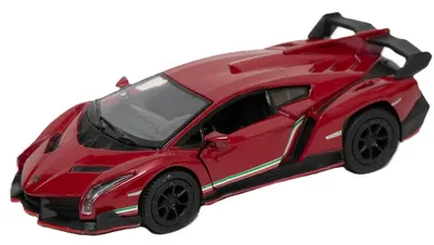 Mașină metalică Kinsmart - Lamborghini Veneno, 1:36, bordo