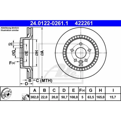 Disc frana ATE 24.0122-0261.1