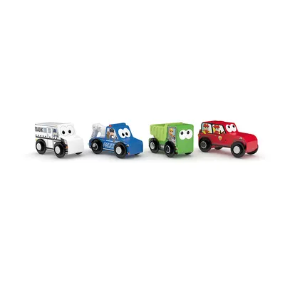 Set vehicule de lemn in tub JAdore City Squad