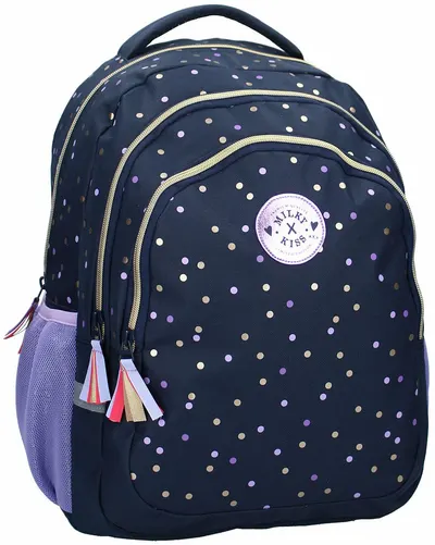 Ghiozdan școlar Vadobag Milky Kiss - Dotted Delight, 2 compartimente