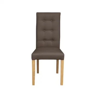 Scaun living TEO LUX, picioare lemn natur, piele ecologica gri elefant, 46x60x98 cm
