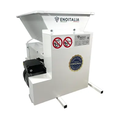 Eno 15 smalto, zdrobitor desciorchinator struguri, cu motor, Enoitalia, cuva si carcasa din tabla smaltuita, cuva cu snec, motor 0,75kW, productivitate 1600-1800 kg/h, productie Italia - Default Title