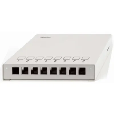 Patchpanel pt. 8 module TOOLLESS LINE, aplicat, RAL7035