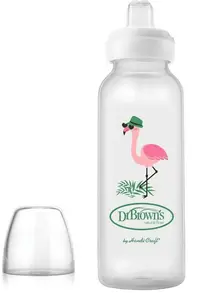 Biberon de tranziție Dr. Brown's Milestones - Flamingo, 250 ml