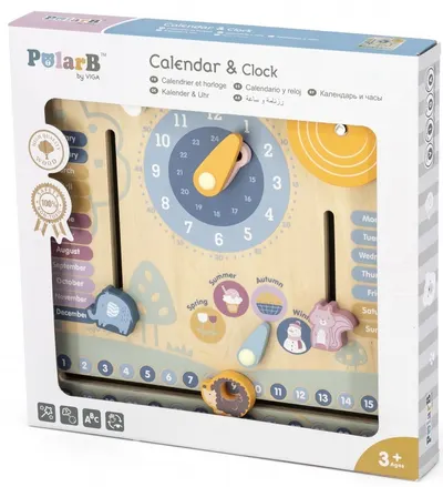 Joc educațional Viga - Calendar cu ceas, PolarB