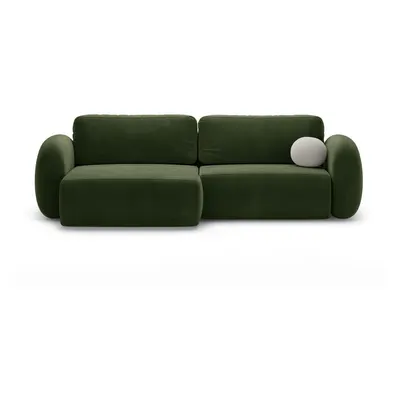 Colțar verde extensibil/cu spațiu de depozitare cu tapițerie din catifea Tonale – Cosmopolitan Design