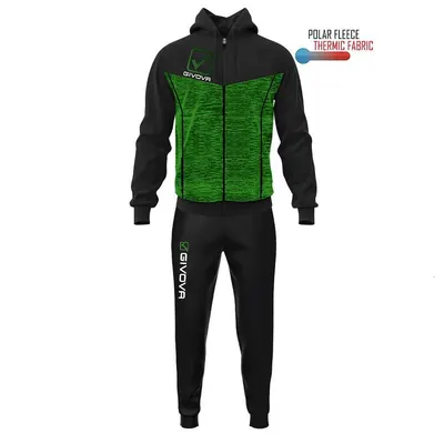 Trening Givova Visa cu glugă, negru/verde, M