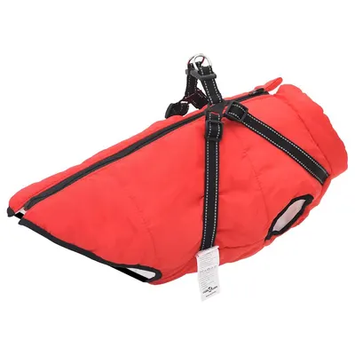 Gossi haina caini cu ham impermeabila reflectorizanta, rosu, 6xl