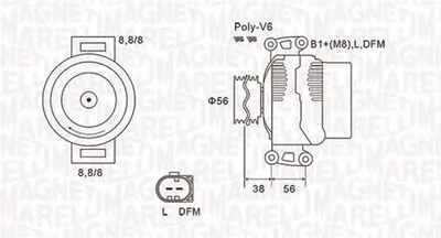Alternator (14v, 140a) Audi A3, A4, A4 Allroad, A6, Tt; Seat Alhambra, Altea, Altea Xl, Exeo, Exeo St, Leon, Toledo Iii; Skoda Octavia Ii, Superb Ii, Yeti; Vw Beetle, Cc, Eos, Golf Vi 1.6-2.0d Dupa 20