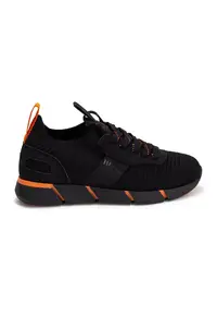 Pantofi sport slip-on de plasa tricotata - Negru/Portocaliu