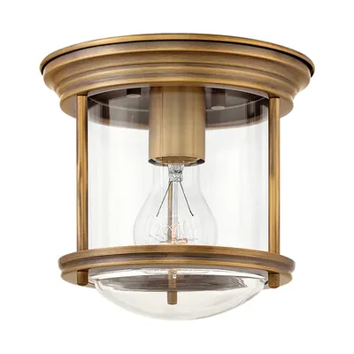 Corp de iluminat decorativ pentru exterior, Hadrian 1 Light Flush Mount – Clear Glass – Brushed Bronze