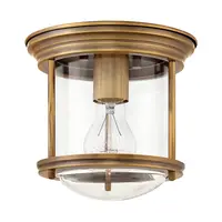Corp de iluminat decorativ pentru exterior, Hadrian 1 Light Flush Mount – Clear Glass – Brushed Bronze