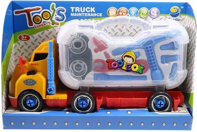 Set joc Raya Toys - Camion cu unelte, portocaliu