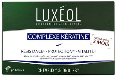 Complexe Kératine Formulă pentru păr sănătos cu keratină, 90 capsule, Luxéol
