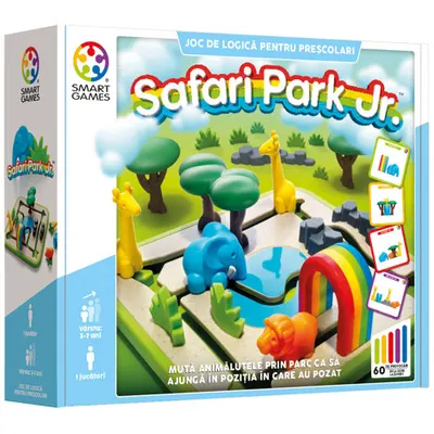 Smart Games - Safari Park Jr. joc de logica cu 60 de provocari 3+ ani editie lb. Romana