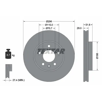 Disc frana TEXTAR 92165405