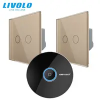 Intrerupatoare duble wireless RF + hub RF/IR, generatia noua, control de pe smartphone Auriu