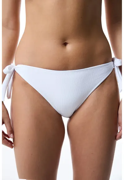 Slip brazilian cu snur lateral - Alb optic