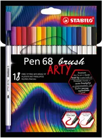 Pixuri marcatoare Stabilo Arty - Pen 68 Brush, 18 culori