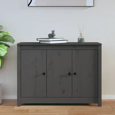 vidaXL Servantă, gri, 100x35x74 cm, lemn masiv de pin
