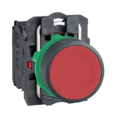 Buton Rosu Ø 22, Revenire cu Arc Incastrata, 1Nc