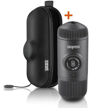 Aparat de cafea portabil Wacaco - Nanopresso Classic + husă, negru