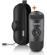 Aparat de cafea portabil Wacaco - Nanopresso Classic + husă, negru