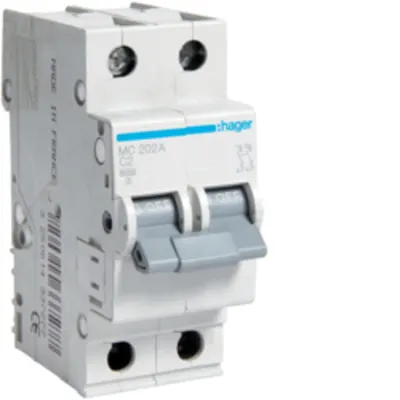 Disjunctor 2P, 1A, 6kA, C, 2M